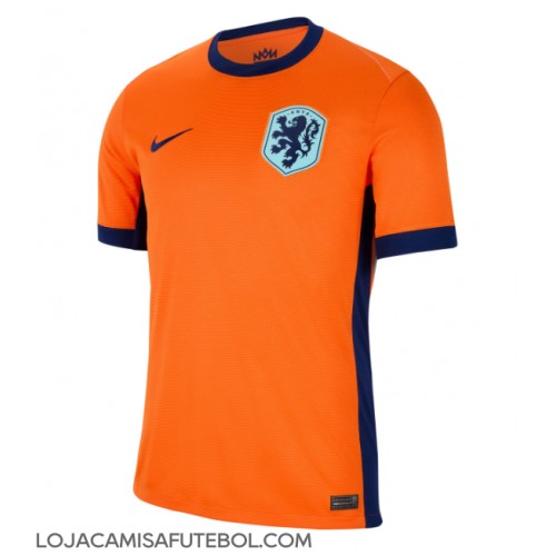 Camisa de Futebol Holanda Equipamento Principal Europeu 2024 Manga Curta